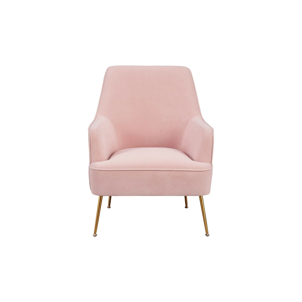 Rebecca Velvet Leisure Accent Chair with Gold Legs, Pink – view 4