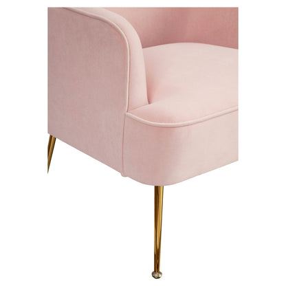 Rebecca Velvet Leisure Accent Chair with Gold Legs, Pink – view 6