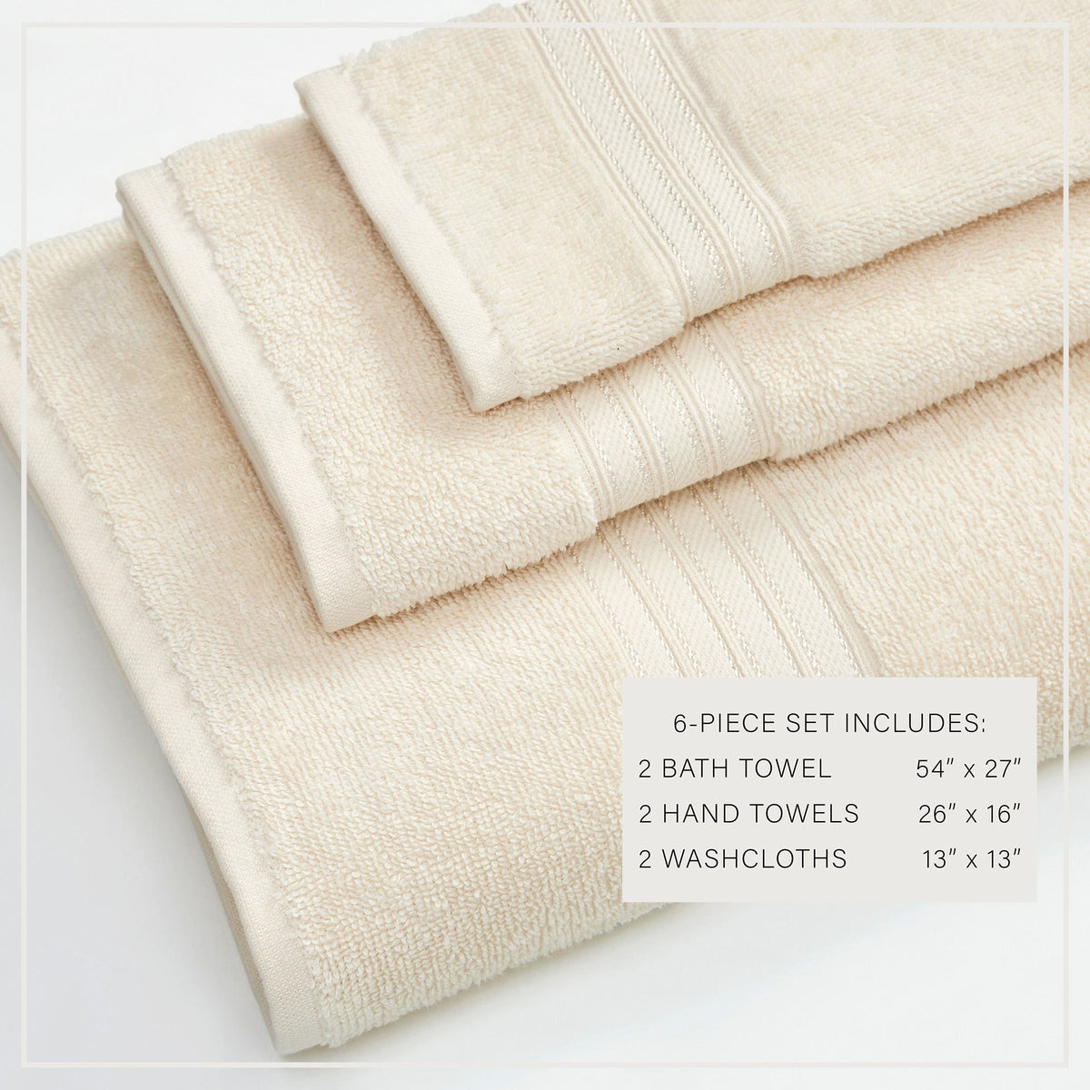 Cooper Collection Cotton Terry Bath Towel Set, Lightweight and Soft – view 24
