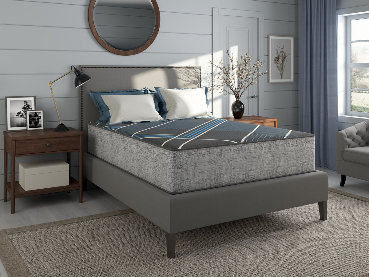 13-Inch Plush Gel Memory Foam Twin Mattress in Grey and Blue – view 6