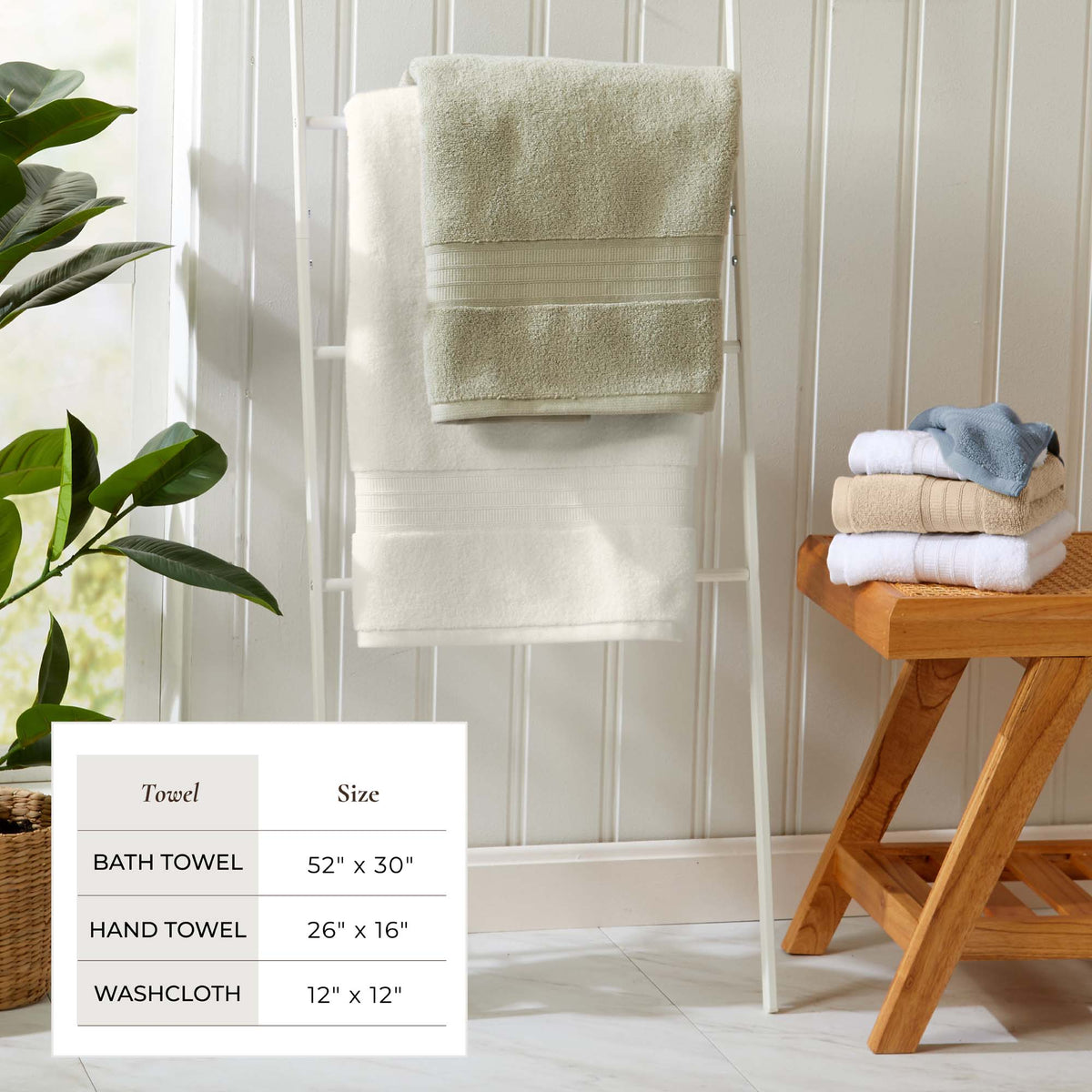 100% Cotton Premium Zero-Twist Bath Towel Set – Chiara Collection – view 4