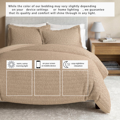 Cotton Honeycomb Waffle Weave Duvet Cover Set – Mattea Collection – view 18