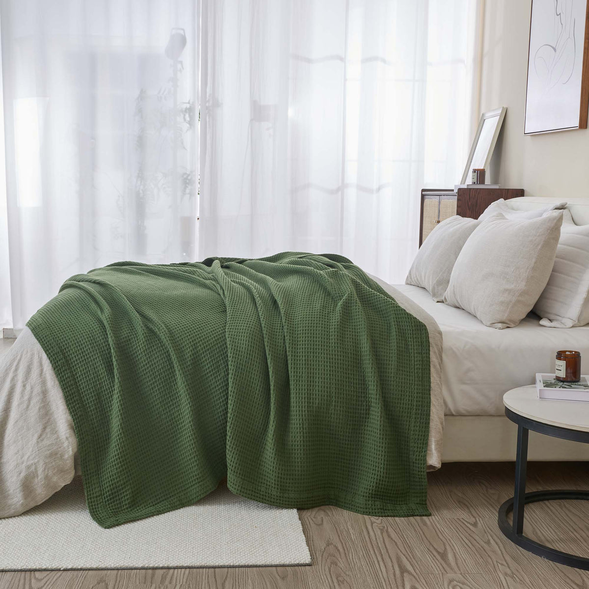 Mikala Collection 100% Cotton Waffle Weave Blanket – view 60