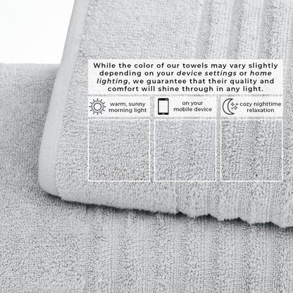 Karina Collection Luxury Combed Cotton Ribbed Bath Towel Set – view 83