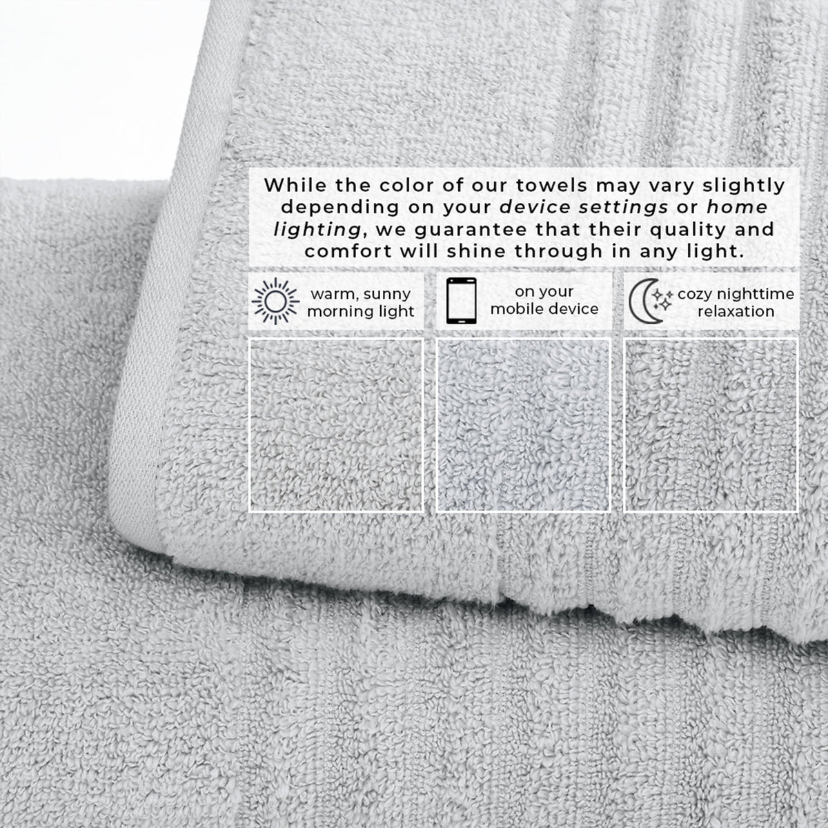 Karina Collection Luxury Combed Cotton Ribbed Bath Towel Set – view 89