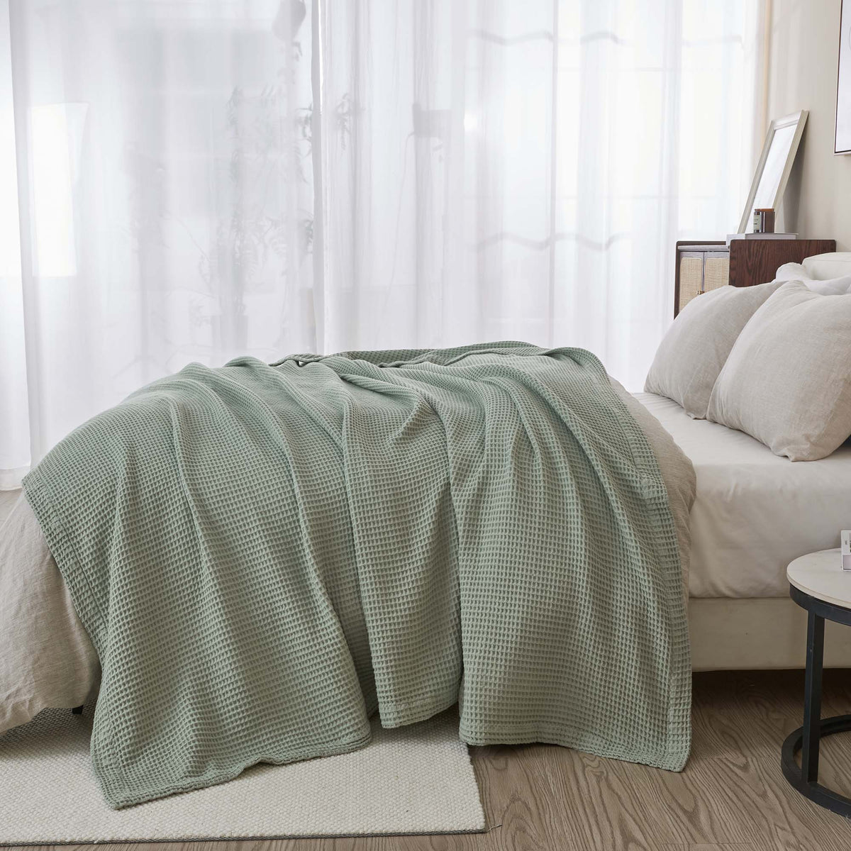 Mikala Collection 100% Cotton Waffle Weave Blanket – view 55