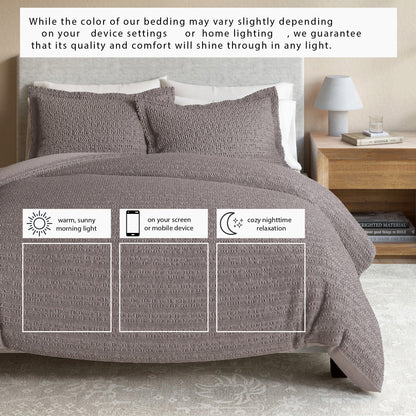 Cotton Honeycomb Waffle Weave Duvet Cover Set – Mattea Collection – view 30