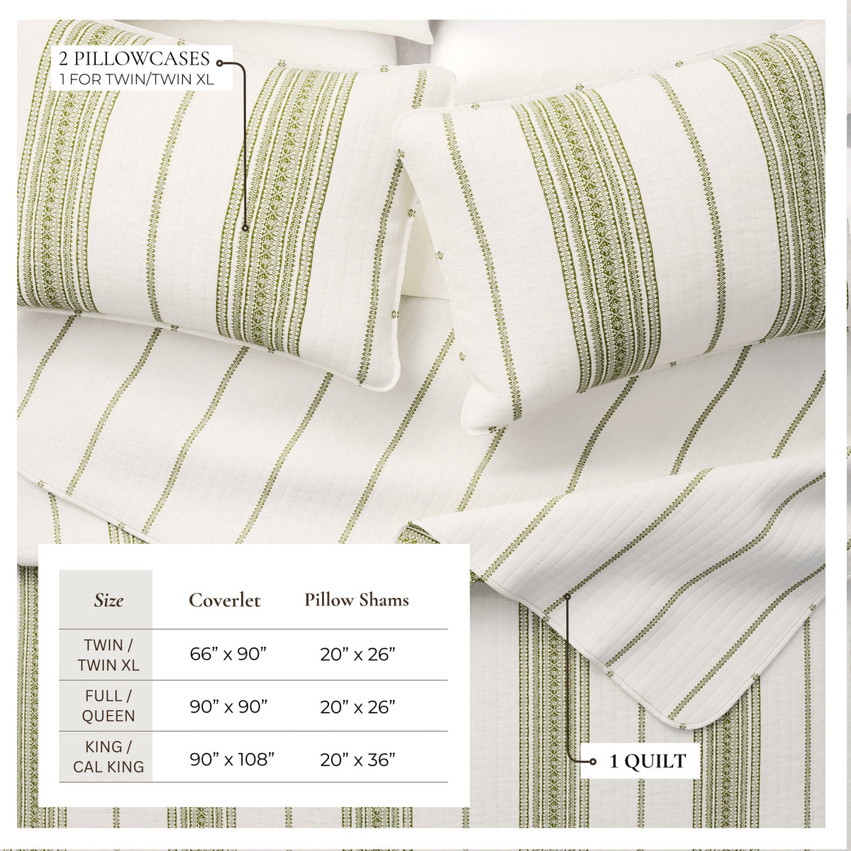 Classic Farmhouse Stripe Reversible Quilt Set – Wesley Collection – view 9