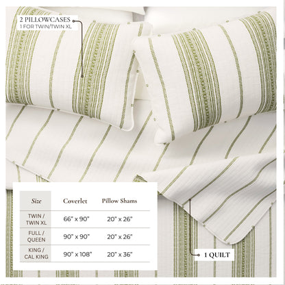 Classic Farmhouse Stripe Reversible Quilt Set – Wesley Collection – view 9