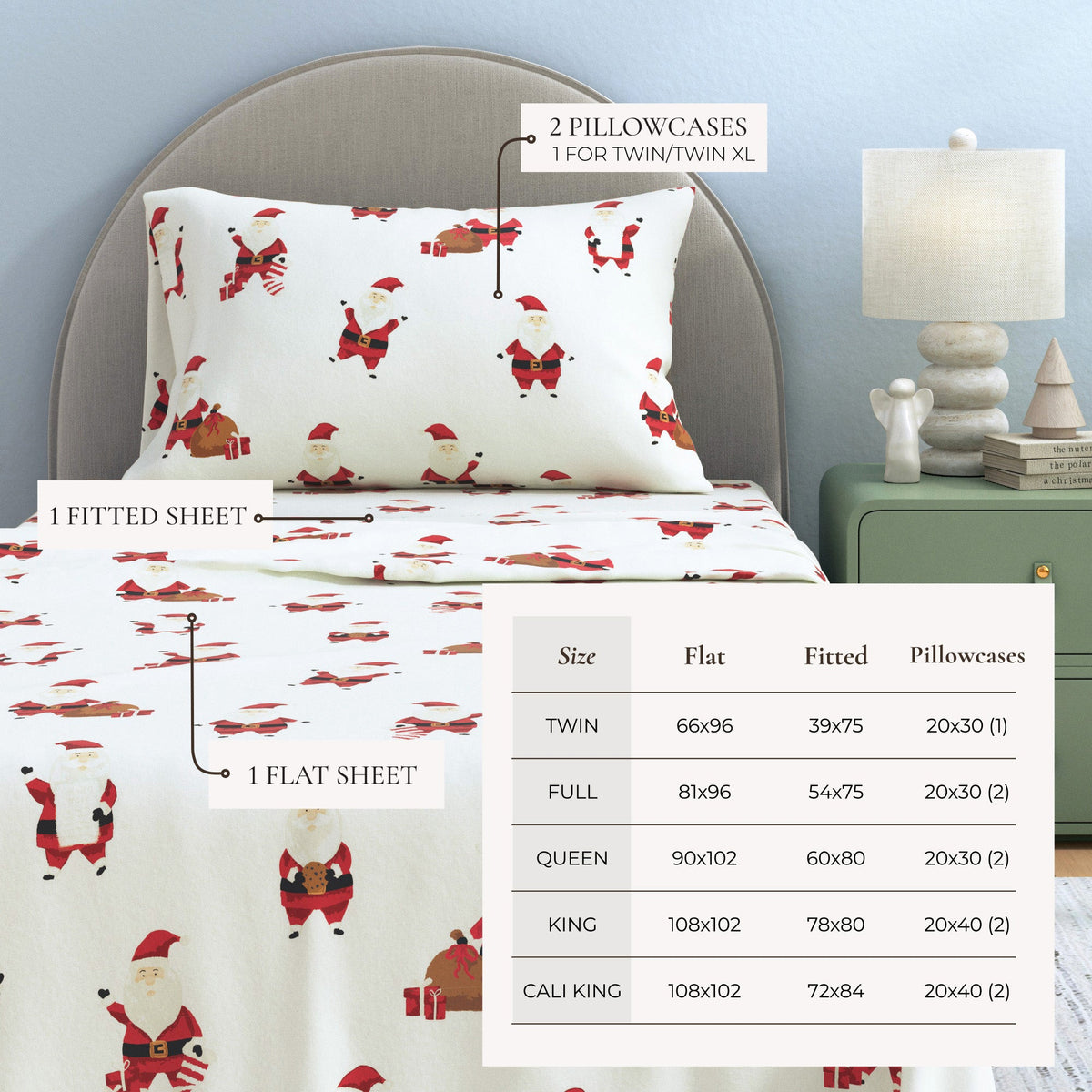 Turkish Cotton Christmas Flannel Sheet Set – Whittaker Collection – view 43