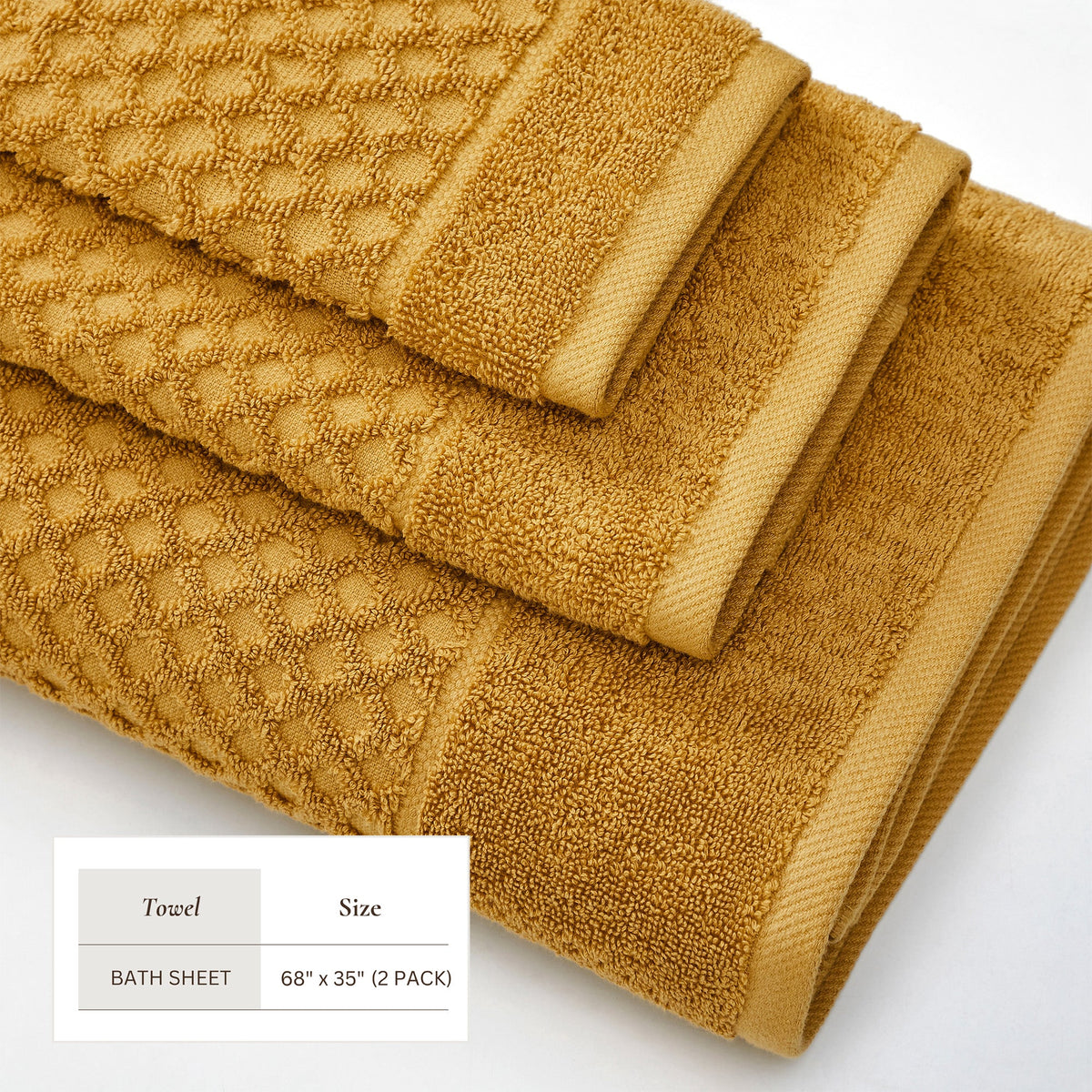 Cotton Diamond Waffle Weave Bath Towel Set – Grayson Collection – view 119