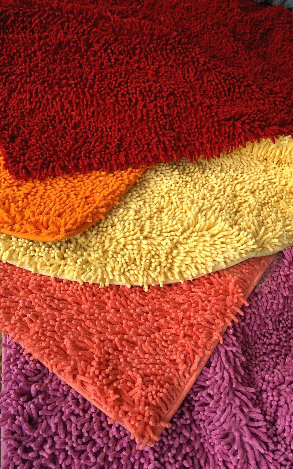 Hot Pink Cotton Chenille Shag Bathroom and Area Rug – view 4