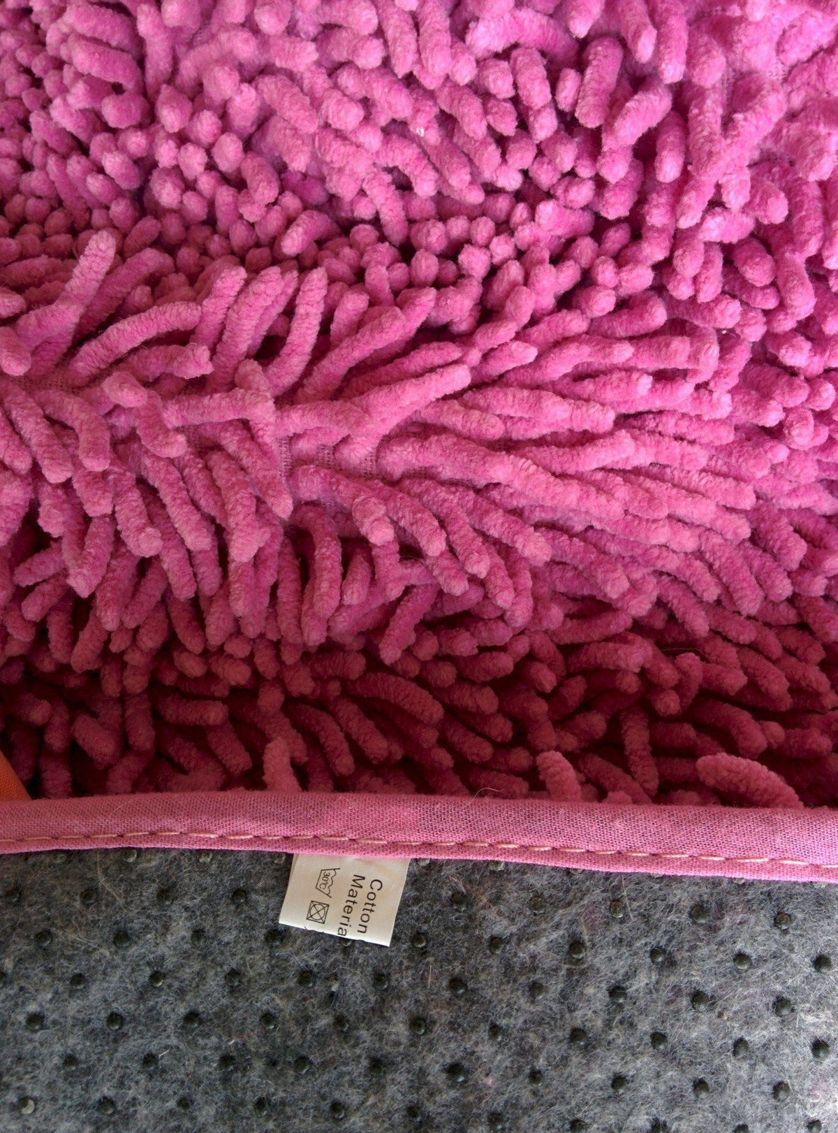 Hot Pink Cotton Chenille Shag Bathroom and Area Rug – view 5