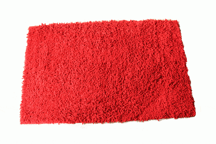 Dark Raspberry Red Cotton Chenille Floor Mat and Area Rug – view 2