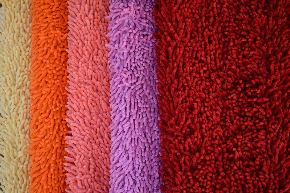 Dark Raspberry Red Cotton Chenille Floor Mat and Area Rug – view 3