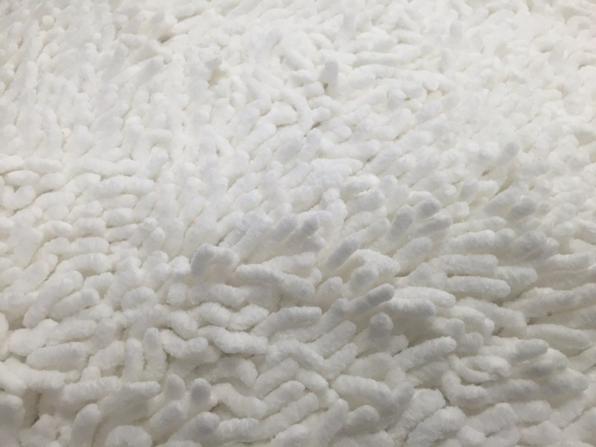White Ivory Cotton Chenille Area Rug, Runner and Doormat – view 3