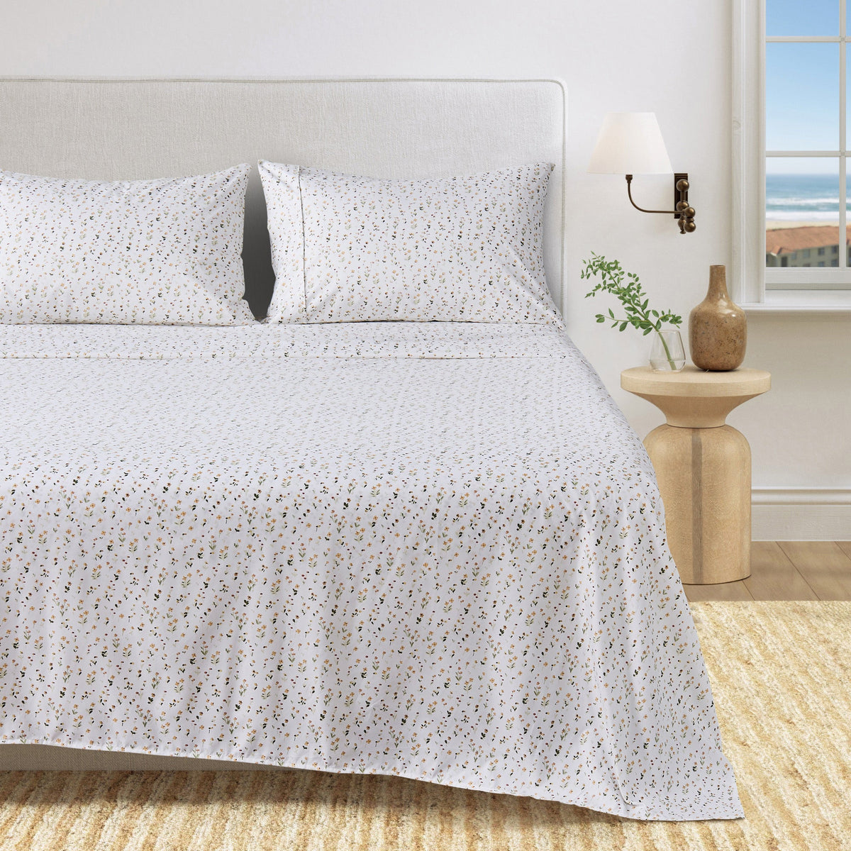 Watercolor Floral Microfiber Sheet Set – Delia Collection – view 38