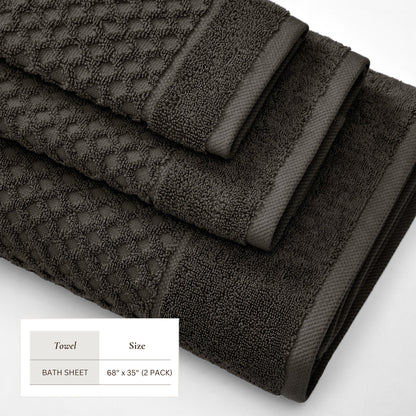 Cotton Diamond Waffle Weave Bath Towel Set – Grayson Collection – view 182