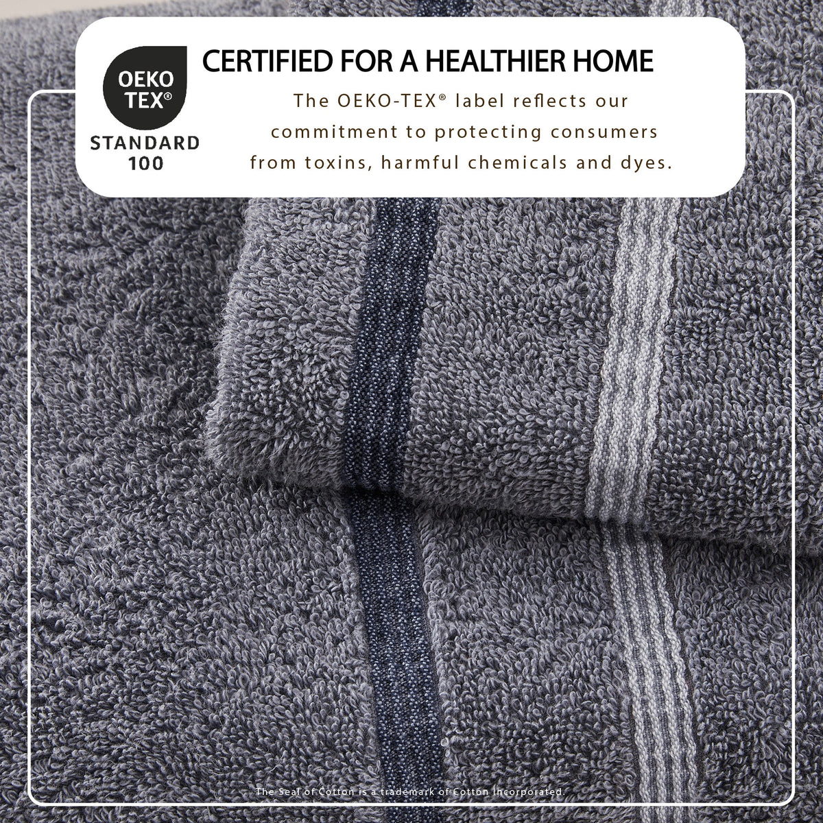 Decorative Cotton Stripe Bath Towel Set – Noelle Collection – view 109