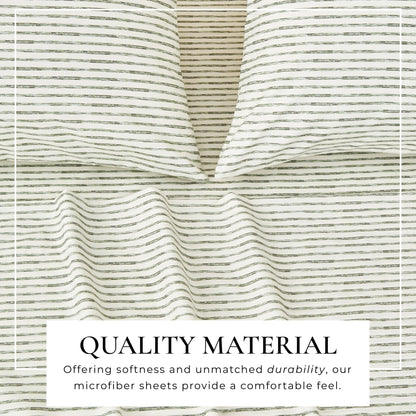 Brushed Microfiber Striped Sheet Set – Evette Collection – view 16