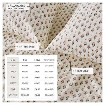 Watercolor Floral Microfiber Sheet Set – Delia Collection – view 69