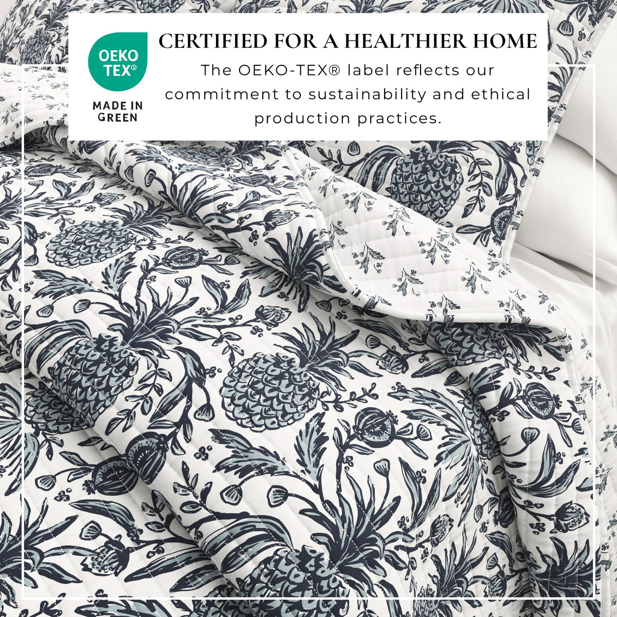 Pineapple Grove Printed Cotton Quilt Set – Bernice Collection – view 5