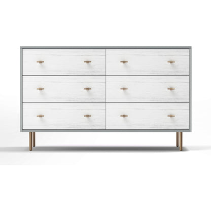 Saige Dresser in Weathered White with Satin Gold Accents – view 2