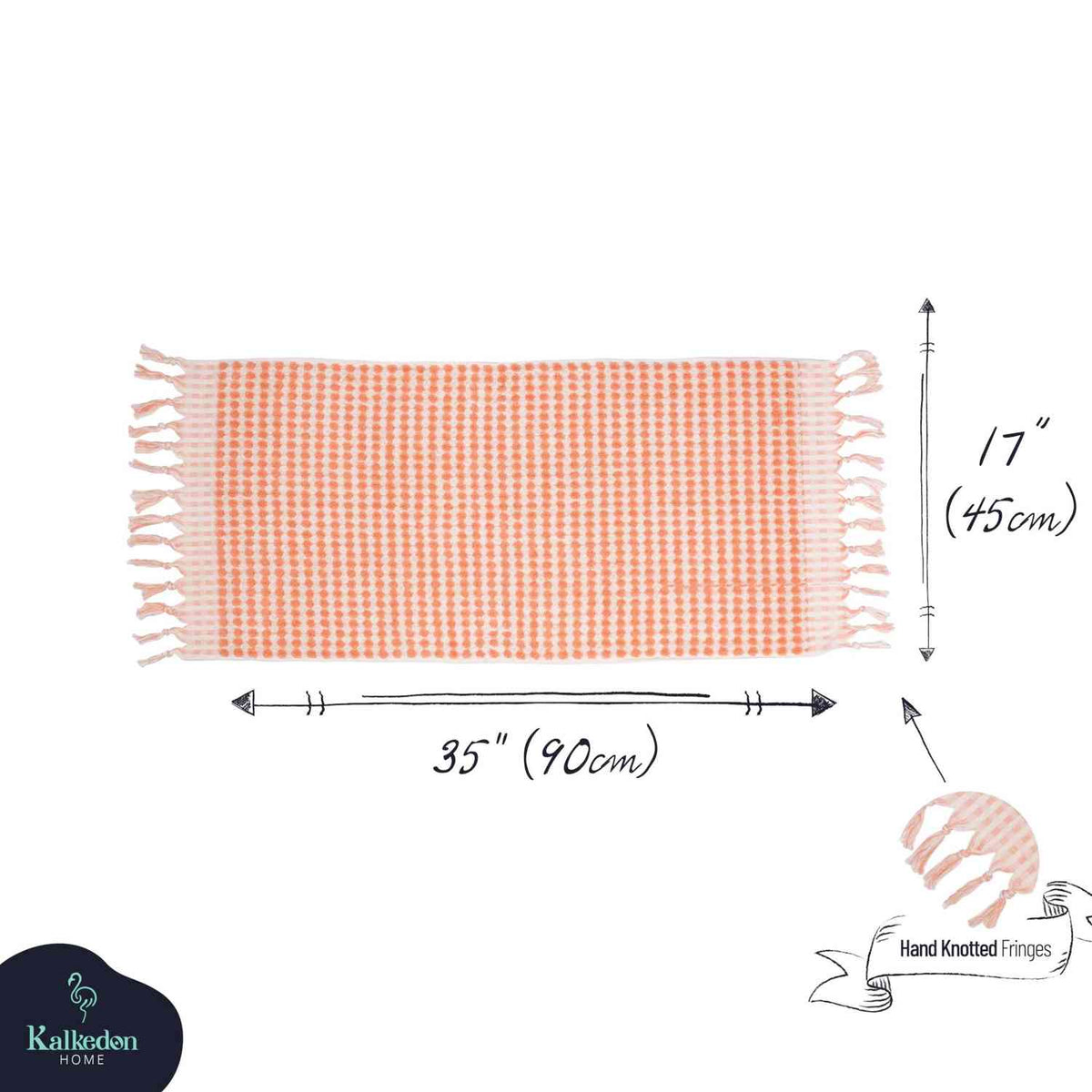 Pom Pom Organic Turkish Cotton Hand Towel, Handwoven 17 x 35 Inch – view 30
