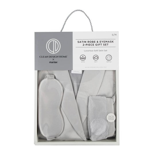 Plush-Lined Satin Robe and Weighted Eyemask Gift Set – view 9
