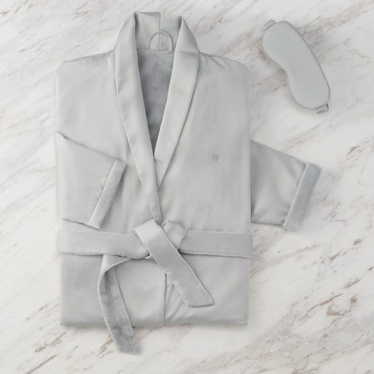 Plush-Lined Satin Robe and Weighted Eyemask Gift Set – view 3