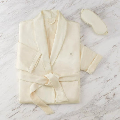 Plush-Lined Satin Robe and Weighted Eyemask Gift Set – view 4
