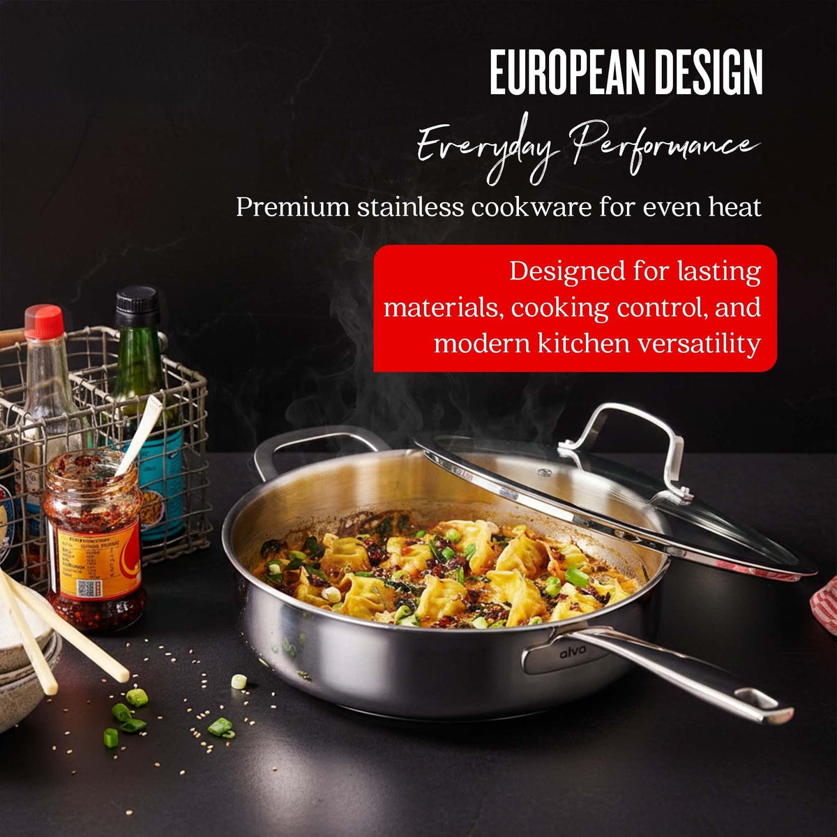 5-Ply Stainless Steel Sauté Pan with Lid, 4-Quart – view 5