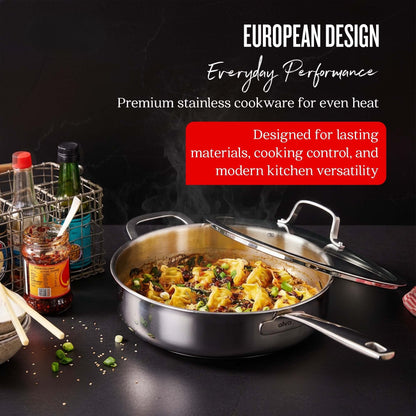 5-Ply Stainless Steel Sauté Pan with Lid, 4-Quart – view 5