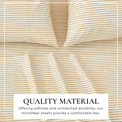 Brushed Microfiber Striped Sheet Set – Evette Collection – view 9