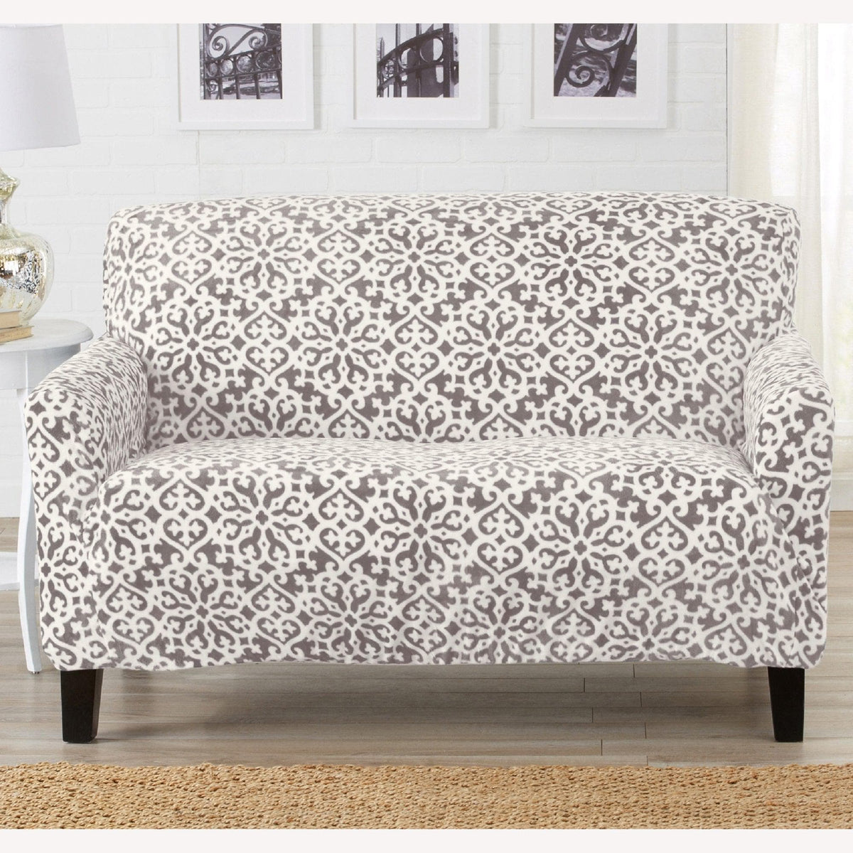 Velvet Stretch Slipcover – Gale Collection Form-Fit Sofa Cover – view 85