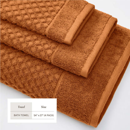 Cotton Diamond Waffle Weave Bath Towel Set – Grayson Collection – view 129