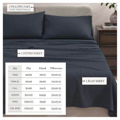 Heathered Jersey Knit Sheet Set – Carmen Collection – view 87