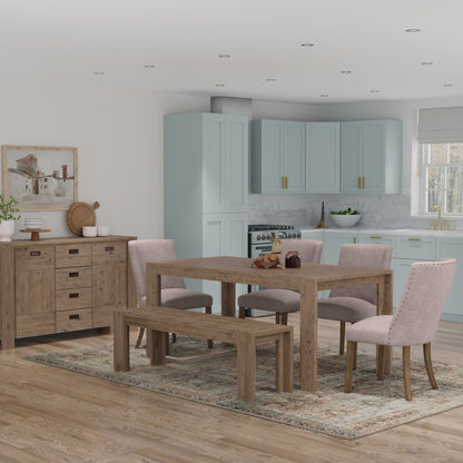 Acacia Seashore Dining Table, Antique Natural Finish
