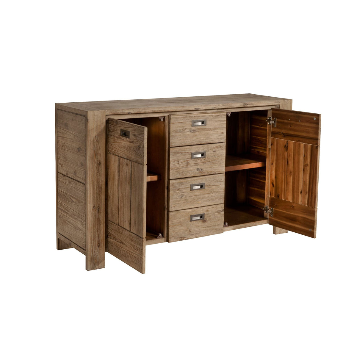 Seashore Solid Acacia Wood Sideboard, Antique Natural Finish – view 6