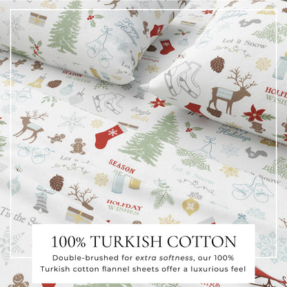 Turkish Cotton Christmas Flannel Sheet Set – Whittaker Collection – view 19
