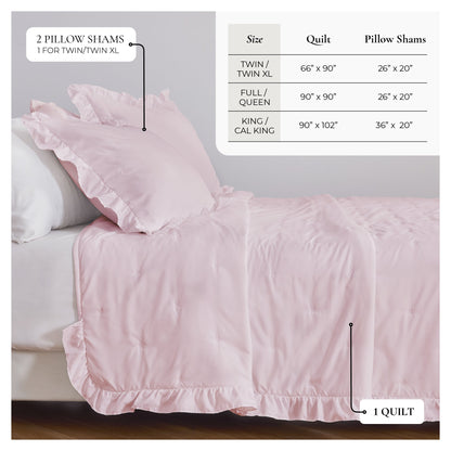 Dot Stitched Ruffled Edge Quilt Set – Dot-Ruffled Collection – view 16