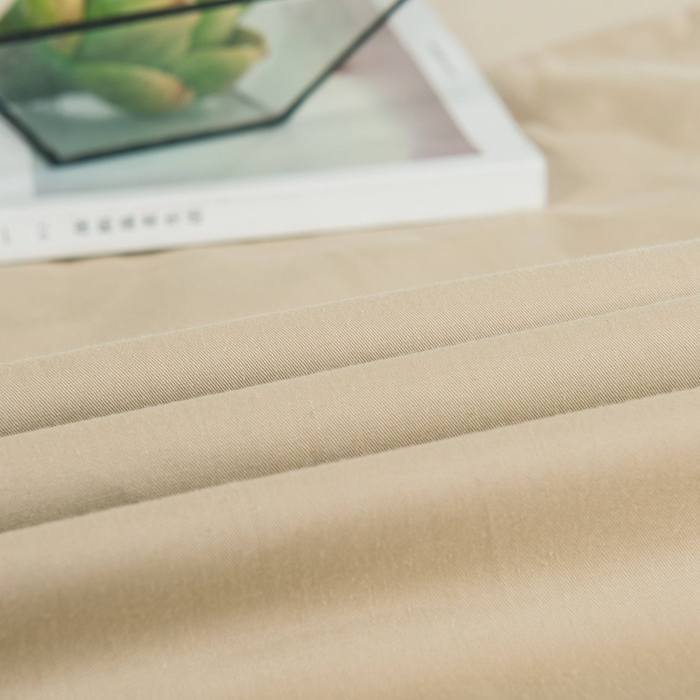 Tan Beige Poplin Cotton Fitted Sheet and Pillowcase Set – view 7