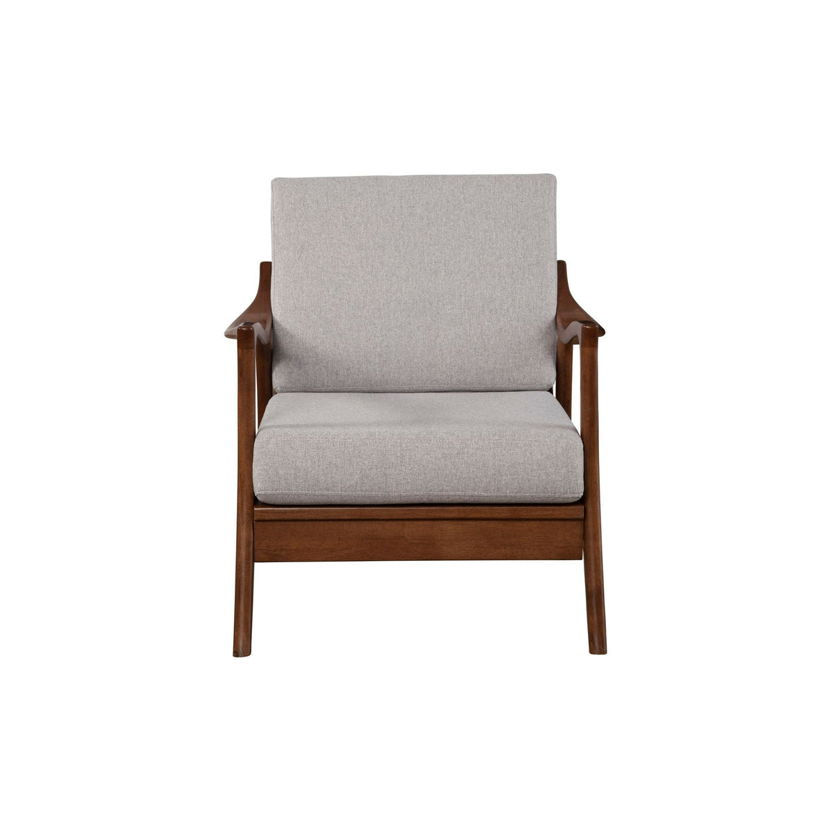 Slate Hardwood Lounge Chair with Light Gray Fabric Cushion – view 6