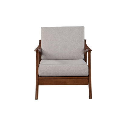 Slate Hardwood Lounge Chair with Light Gray Fabric Cushion – view 6