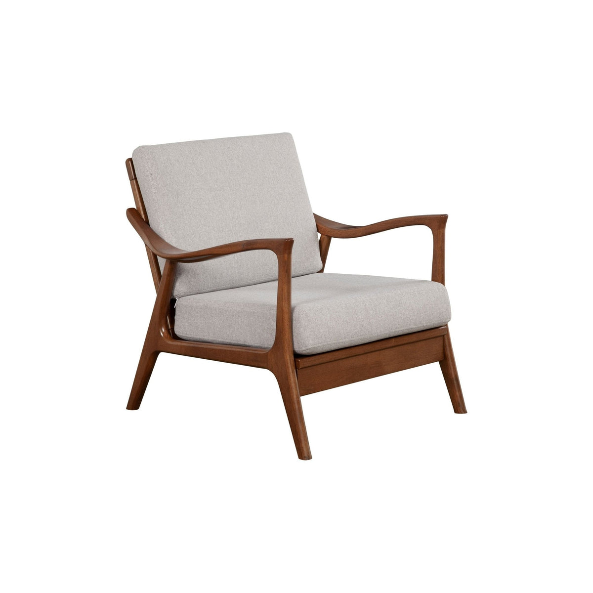 Slate Hardwood Lounge Chair with Light Gray Fabric Cushion – view 5