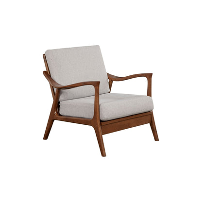 Slate Hardwood Lounge Chair with Light Gray Fabric Cushion – view 5