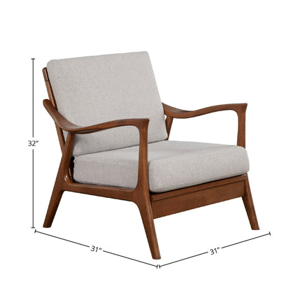 Slate Hardwood Lounge Chair with Light Gray Fabric Cushion – view 10