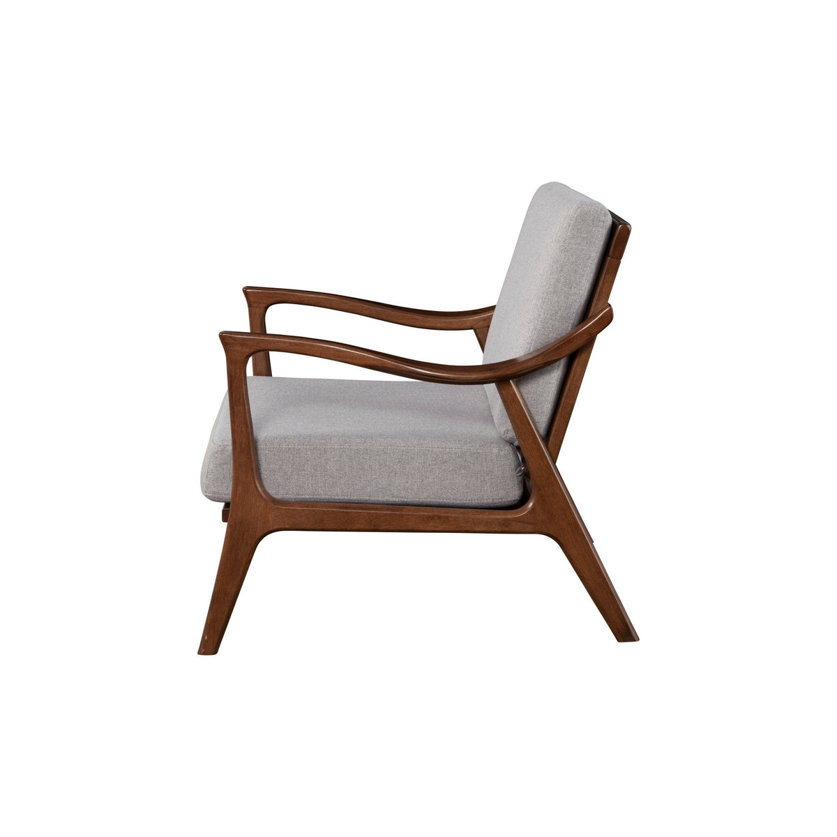 Slate Hardwood Lounge Chair with Light Gray Fabric Cushion – view 7