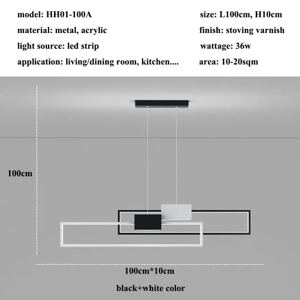 Sleek Rectangular LED Pendant Light for Kitchen Island – view 6