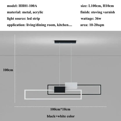 Sleek Rectangular LED Pendant Light for Kitchen Island – view 6
